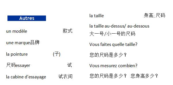 法语词汇手册学习:衣服篇